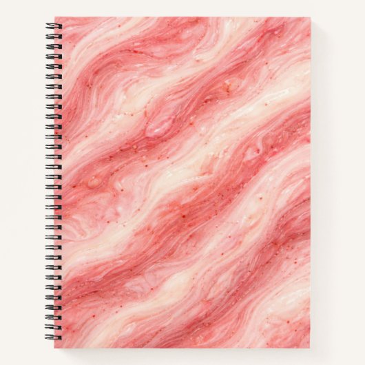 Strawberry Milkshake Marble Texture Notitieboek (Voorkant)
