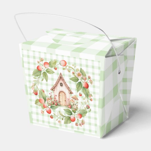 Strawberry Mouse Green Gingham Favoriet Box Bedankdoosjes (Achterkant)
