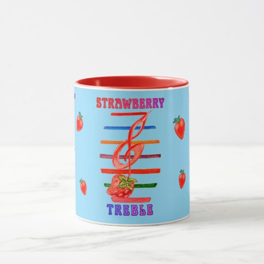 STRAWBERRY MUSIC NOTE DESIGNED MUG MOK (Midden)