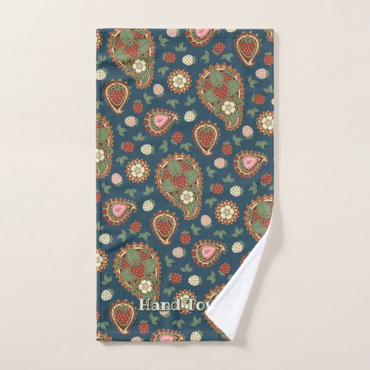Strawberry Paisley Pattern Bath Towel Set Bad Handdoek (Handdoek)