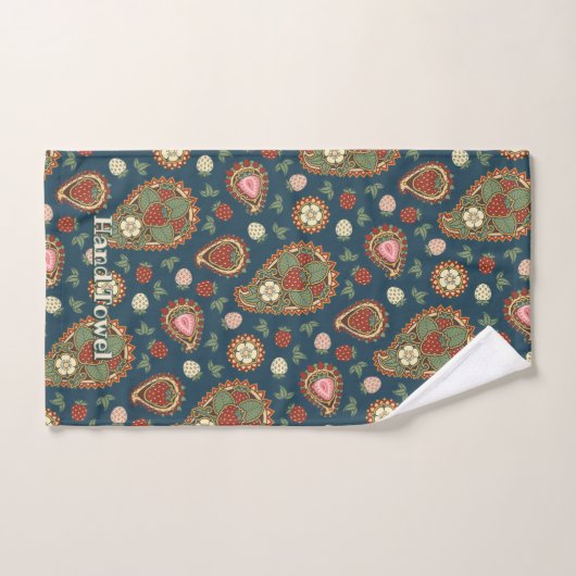 Strawberry Paisley Pattern Bath Towel Set Bad Handdoek (Handdoek)