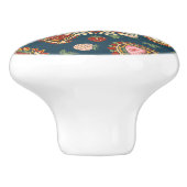 Strawberry Paisley Pattern Ceramic Knob. Keramische Knop (Zijkant)