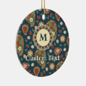 Strawberry Paisley Pattern Ceramic Ornament (Rechts)