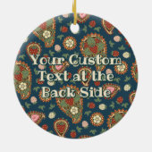 Strawberry Paisley Pattern Ceramic Ornament (Achterkant)