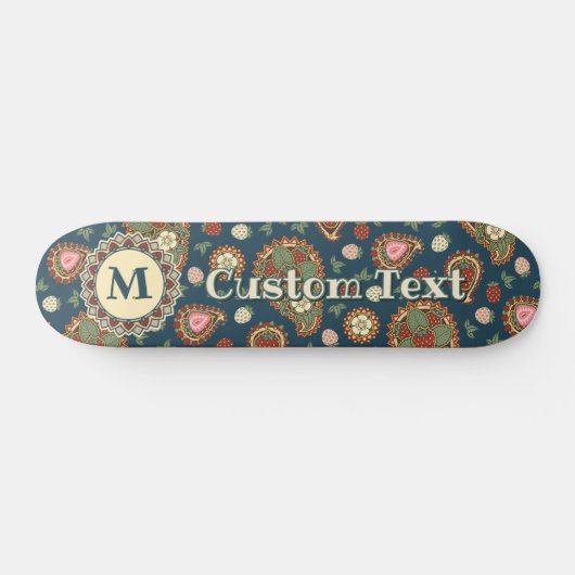 Strawberry Paisley Pattern Skateboard (Horizontaal)