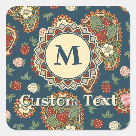 Strawberry Paisley Pattern Sticker (Voorkant)