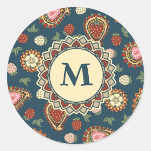 Strawberry Paisley Pattern Sticker
