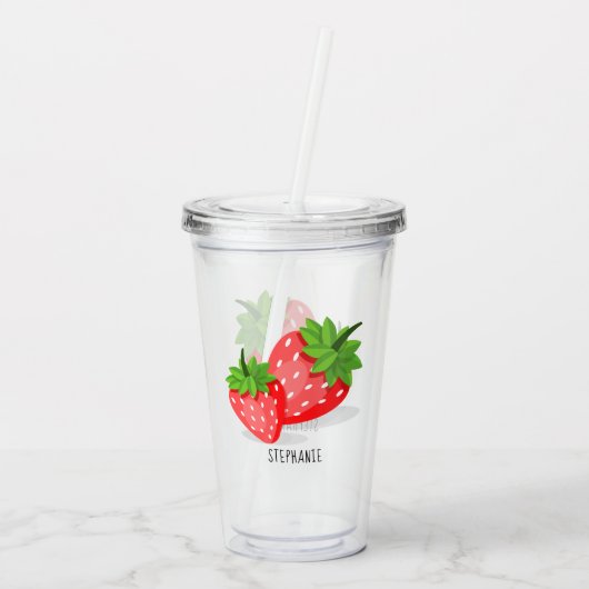 Strawberry Patch Acryl Drinkbeker (Achterkant)