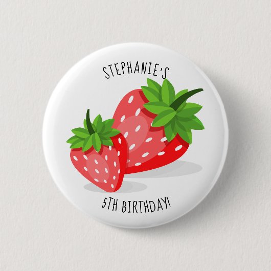 Strawberry Patch Ronde Button 5,7 Cm (Voorkant)