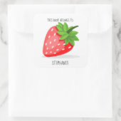Strawberry Patch Vierkante Sticker (Tas)