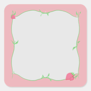 Strawberry Patch Vierkante Sticker