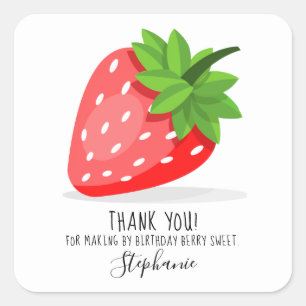Strawberry Patch Vierkante Sticker