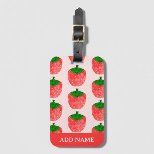 Strawberry Pattern Aangepaste naam Bagagelabel