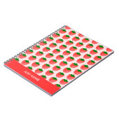 Strawberry Pattern Aangepaste naam Notitieboek (Linkerzijde)