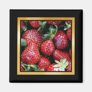 Strawberry Pattern Artwork of Photo Magnet Magneet