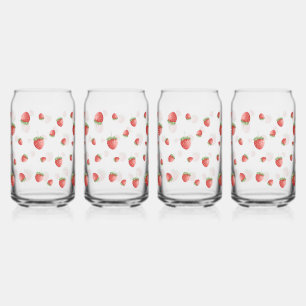 Strawberry Pattern Blikvorm Glas