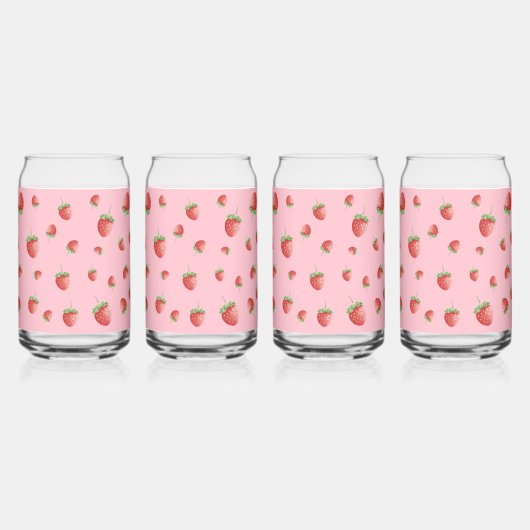Strawberry Pattern Blikvorm Glas (Achterkant)