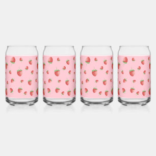 Strawberry Pattern Blikvorm Glas