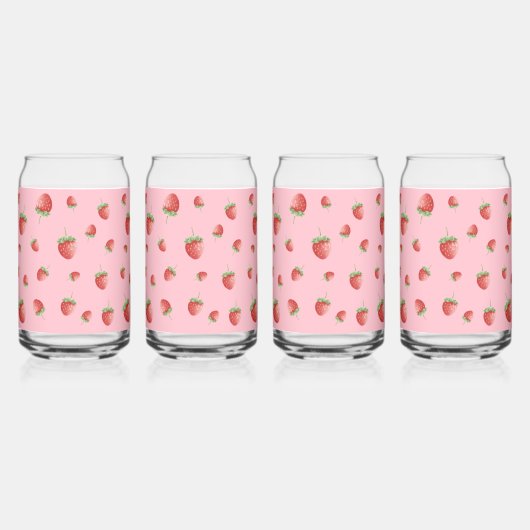 Strawberry Pattern Blikvorm Glas (Voorkant)