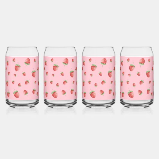 Strawberry Pattern Blikvorm Glas (Links)