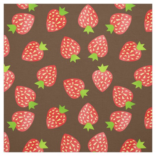 Strawberry Pattern Brown of Custom Color Stof (Swatch)
