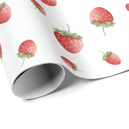 Strawberry Pattern Cadeaupapier (Rol Hoek)