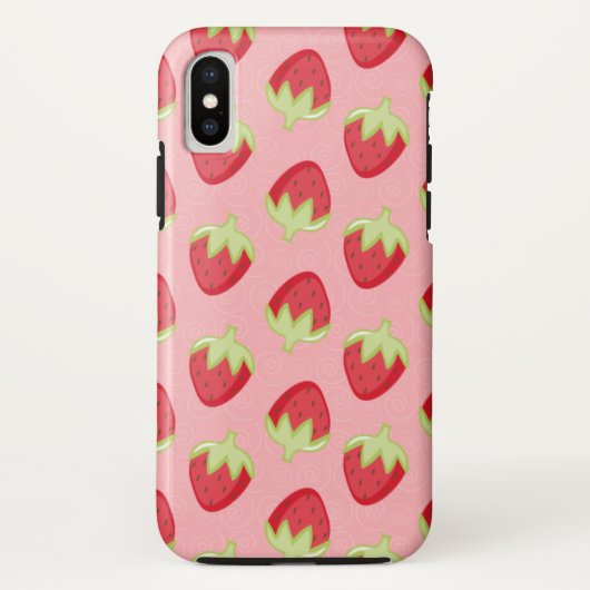 Strawberry Pattern Cell Case - Roze (Achterkant)