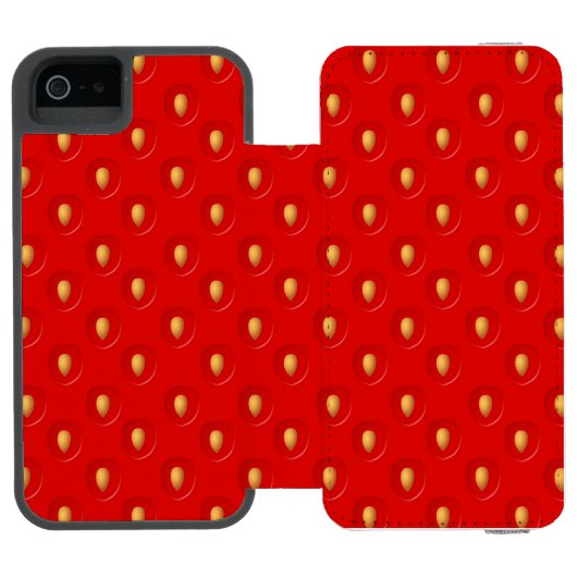 Strawberry Pattern Incipio iPhone Portemonnee Hoesje (Agenda Open)
