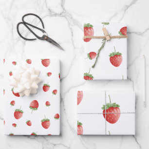 Strawberry Pattern Inpakpapier Vel
