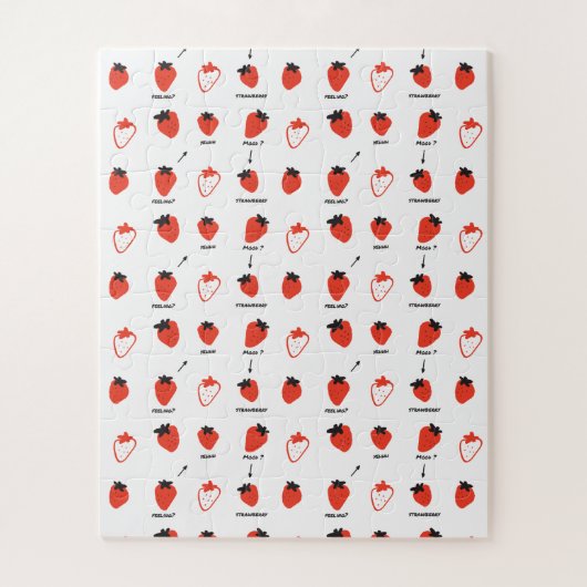 Strawberry Pattern Jigsaw Puzzle – Cute Kids Puzzl (Vertical)