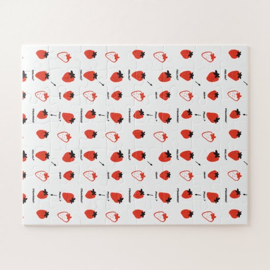Strawberry Pattern Jigsaw Puzzle – Cute Kids Puzzl (Horizontal)