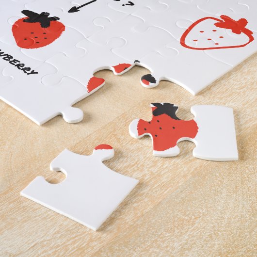 Strawberry Pattern Jigsaw Puzzle – Cute Kids Puzzl (Côté)