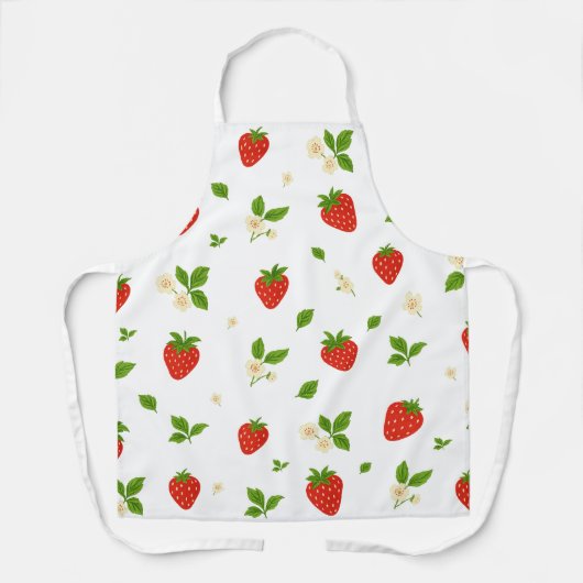 Strawberry Pattern Kitchen Apron Schort (Voorkant)