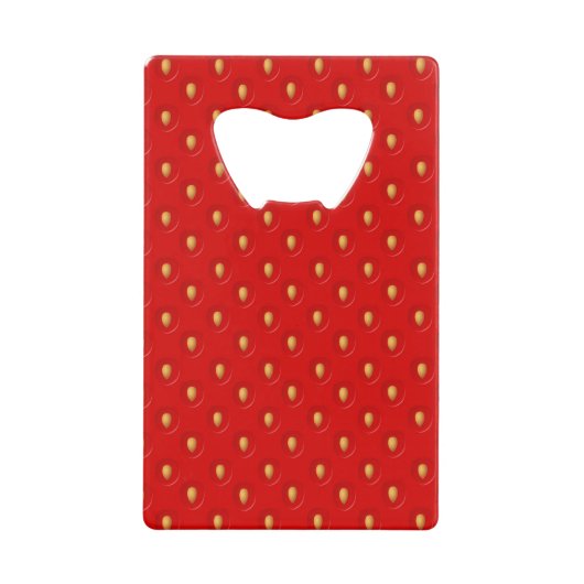 Strawberry Pattern Kredietkaart Flessenopener (Voorkant)