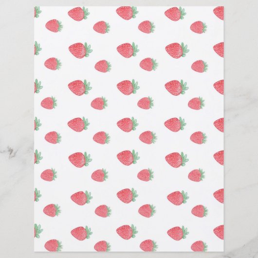  Strawberry Pattern Paper Briefpapier (Achterkant)