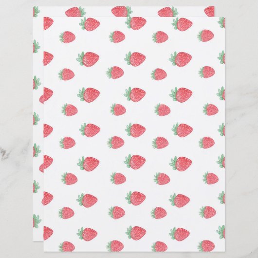  Strawberry Pattern Paper Briefpapier (Voorkant / Achterkant)