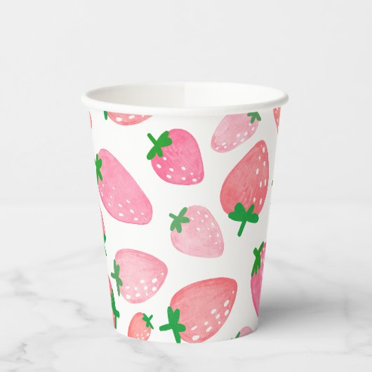 Strawberry Pattern Papieren Bekers (Links)