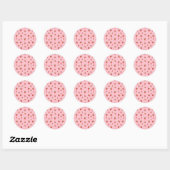 Strawberry Pattern Ronde Sticker (Vel)