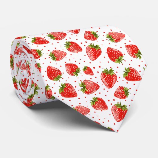 Strawberry Pattern Stropdas (Opgerold)