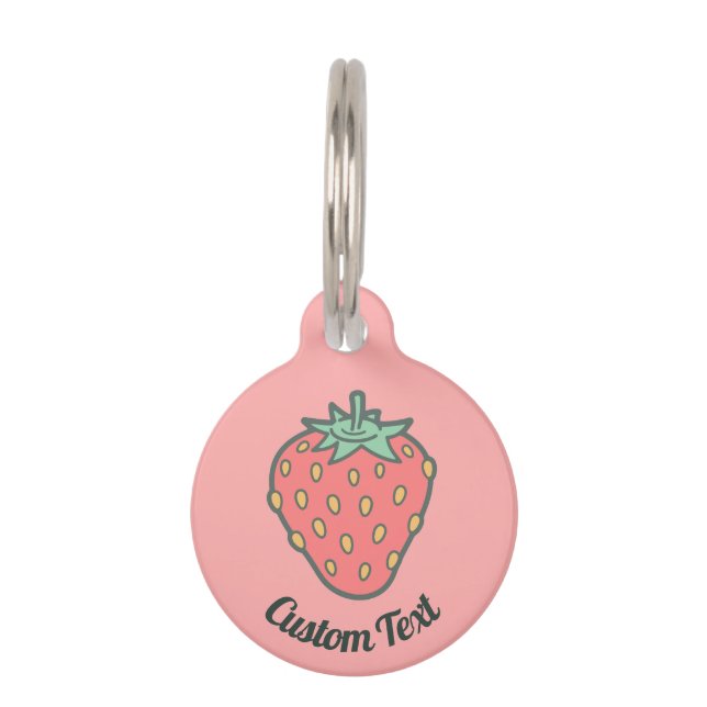 Strawberry Piccon Pet ID Tag Huisdierpenning (Voorkant)