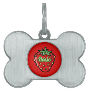 Strawberry Piccon Pet Name Tag Huisdieren Naamplaatje
