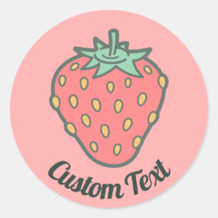 Strawberry-pictogram Ronde Sticker