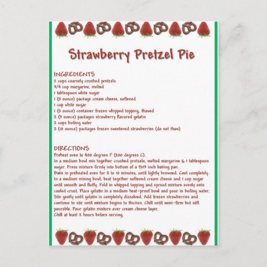 Strawberry Pie Briefkaart (Voorkant)