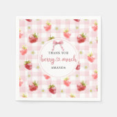 Strawberry Pink Plaid Heel erg bedankt Berry Servet (Voorkant)