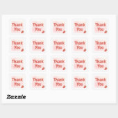 Strawberry polka dot Dank u Vierkante Sticker (Vel)