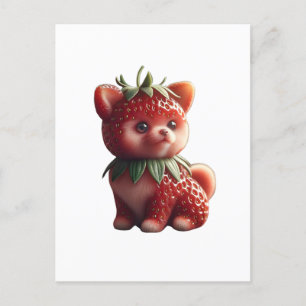 Strawberry Pomeranian Briefkaart