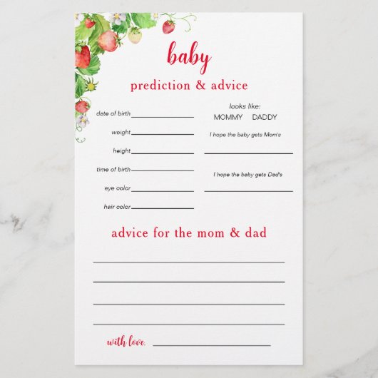 Strawberry Predictions and Advice Flyer (Voorkant)