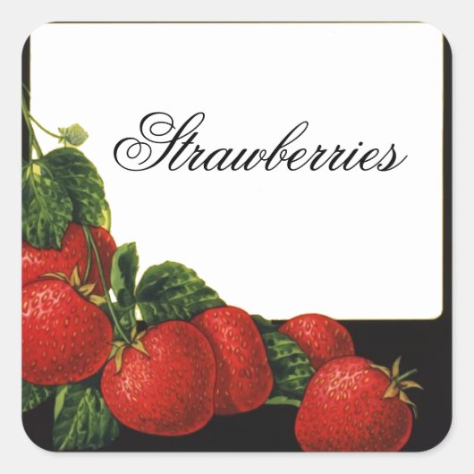 STRAWBERRY Preserve, Jam, Canning Vierkante Sticker (Voorkant)