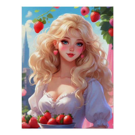 Strawberry princess Glossy Poster Perfect Poster (Voorkant)