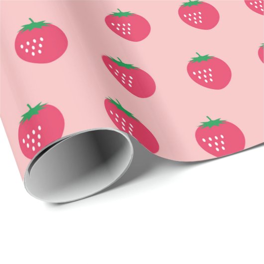 Strawberry Print Cadeaupapier (Rol Hoek)
